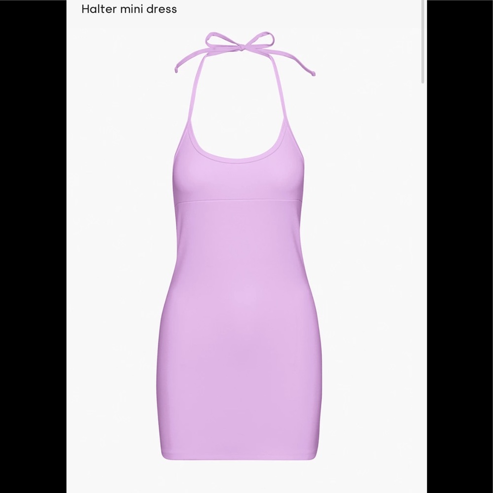 purple halter dress